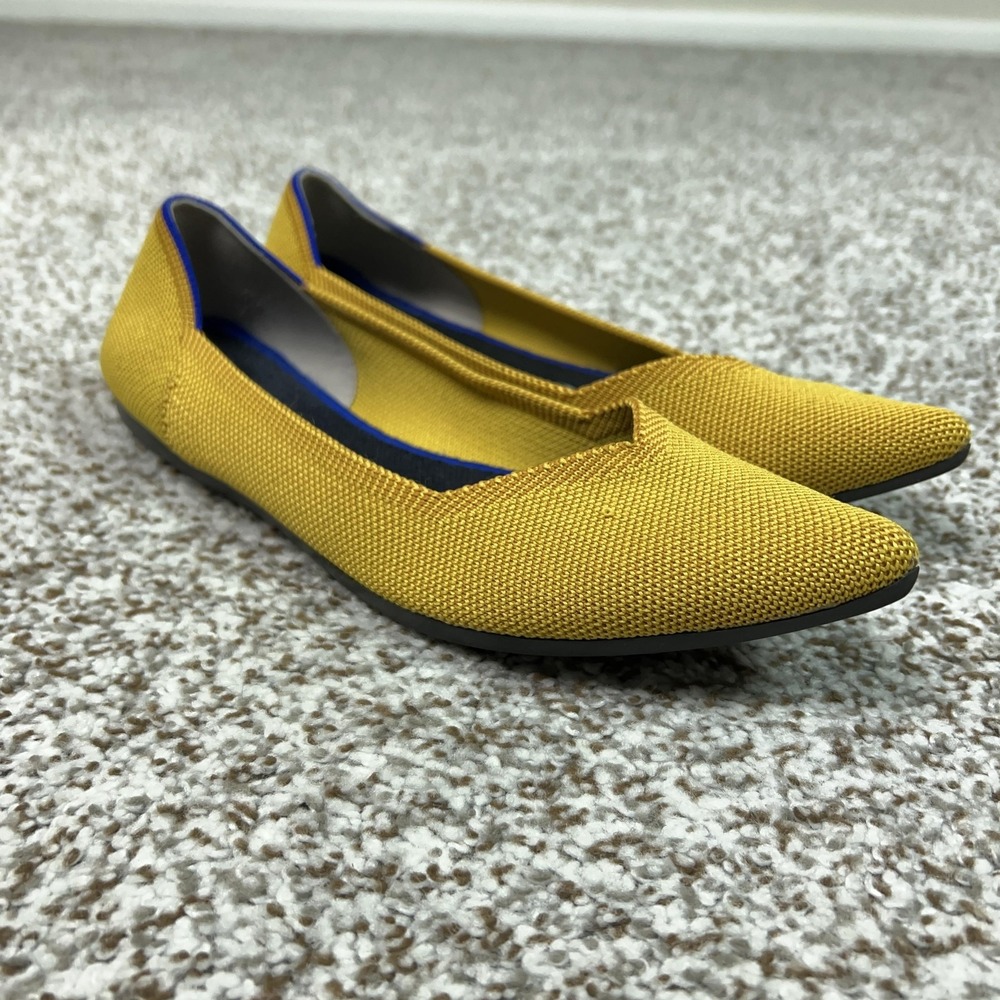 Rothys Shoes Womens Size 8‎ Yellow The Point Knit Flats Ballet Washable Office
